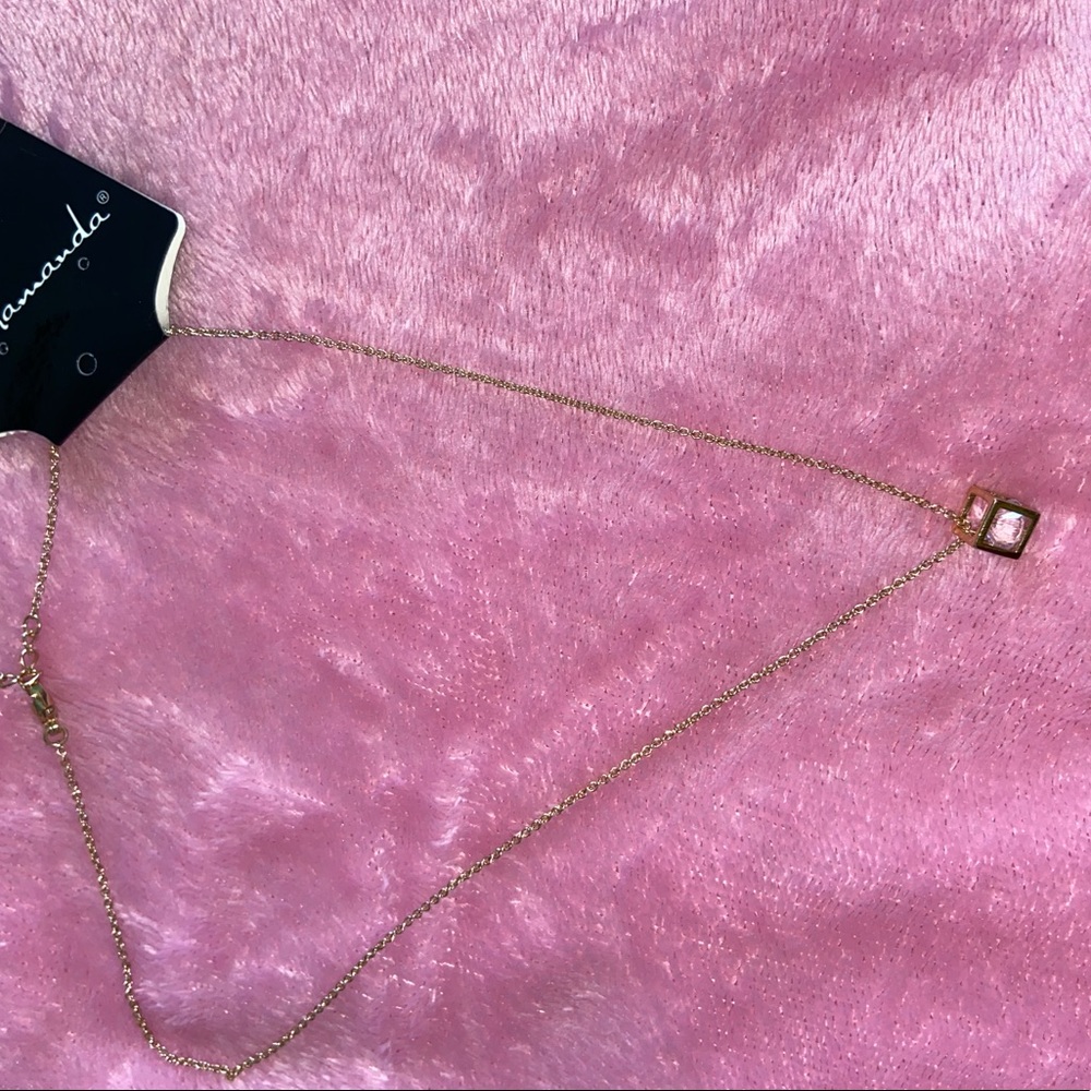 Gold cube necklace